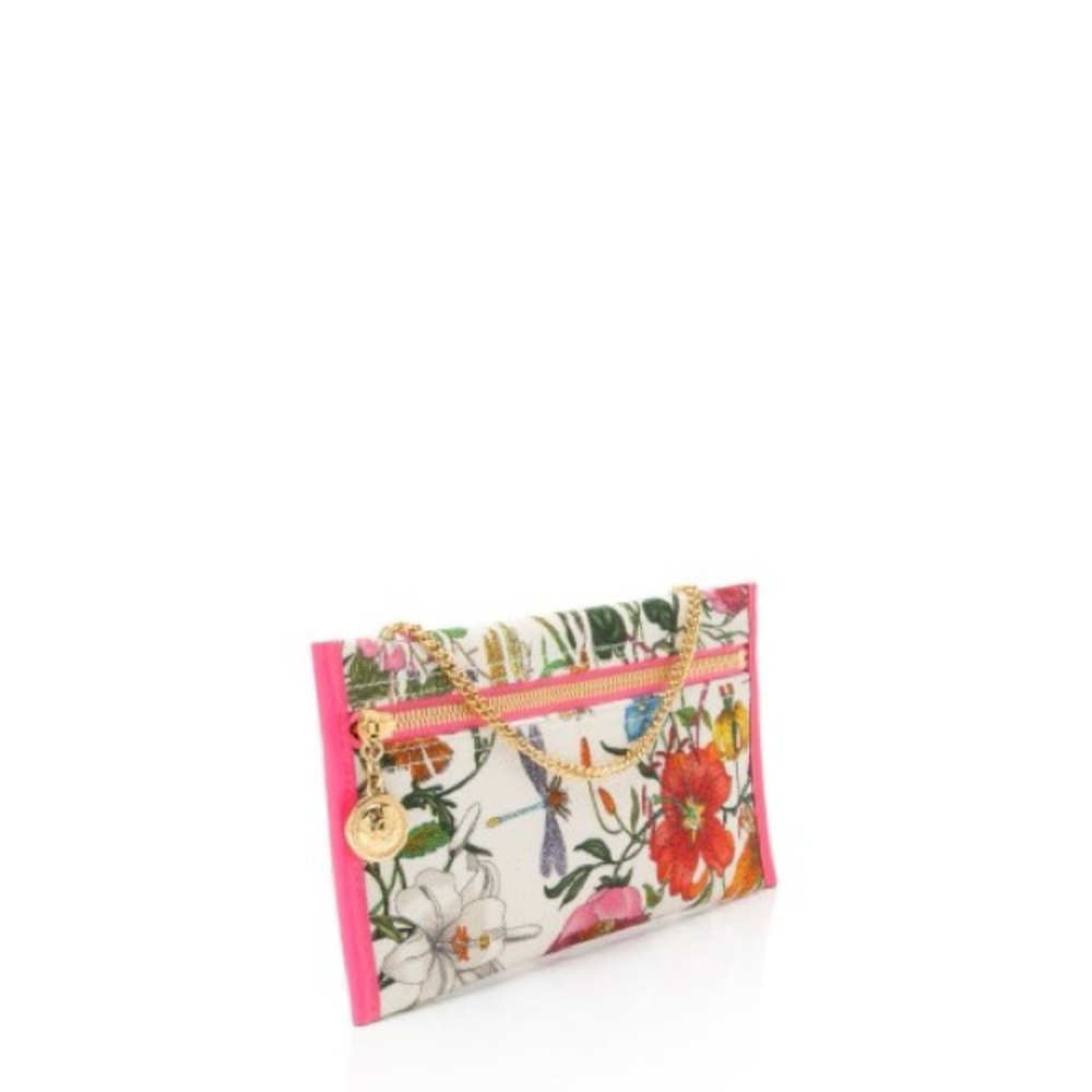 Gucci Flora Clutch with Gold Chain and Zipper with Gucci Charm Zipper Pull - Picture 2 of 6